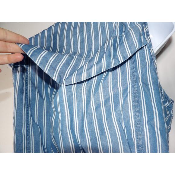 Altar'd State Medium Top Vest Blue White Vertical Stripe Tie Cinch Old Money - Picture 16 of 16